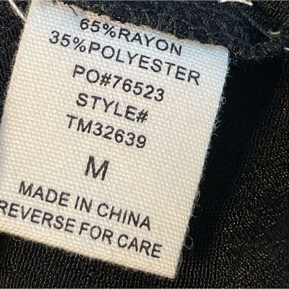 Timing Tie Front Top Sheer Lace Trim Black M NWT - Picture 8 of 9